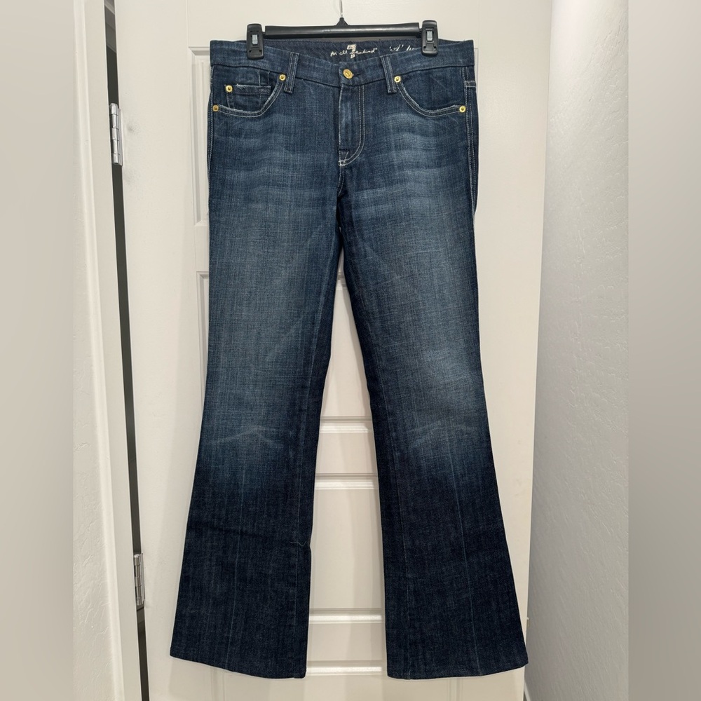 7 For All Mankind Jeans. Bootcut, dark denim, size 29.